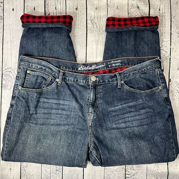 EDDIE BAUER Flannel Lined Jeans - Picture 1 of 6